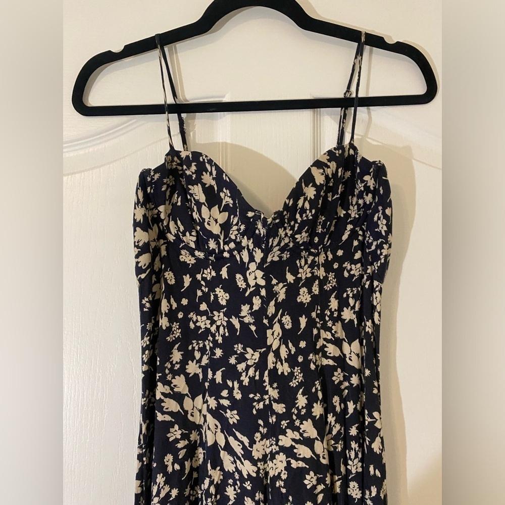 Free People | Under The Moonlight Dress | Navy and Cream | Size 0 - Picture 10 of 13